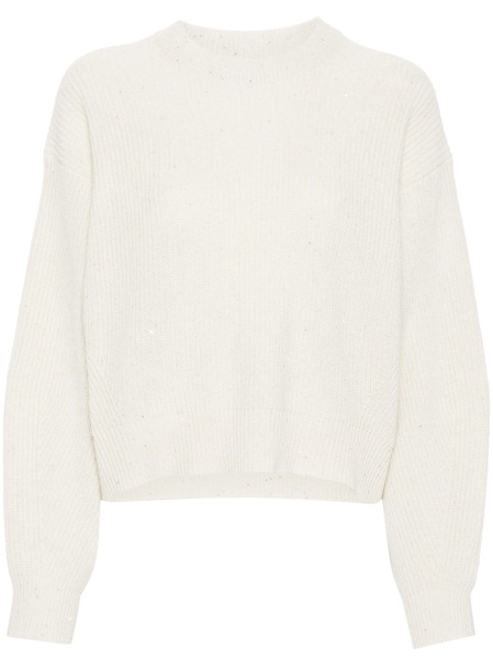 Pulover tricotat Brunello Cucinelli neutru