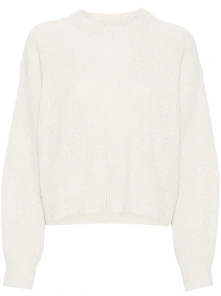 Pulover tricotat Brunello Cucinelli neutru