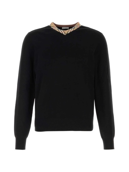 Pulover tricotat Burberry negru din bumbac