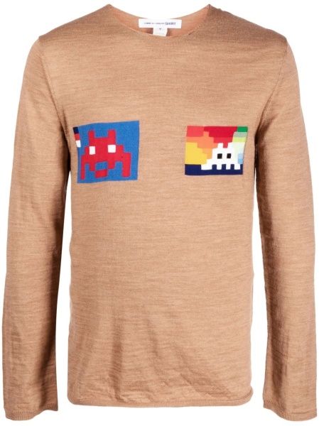 Pulover tricotat Comme des Garçons maro