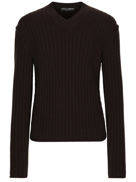 Pulover tricotat Dolce & Gabbana maro