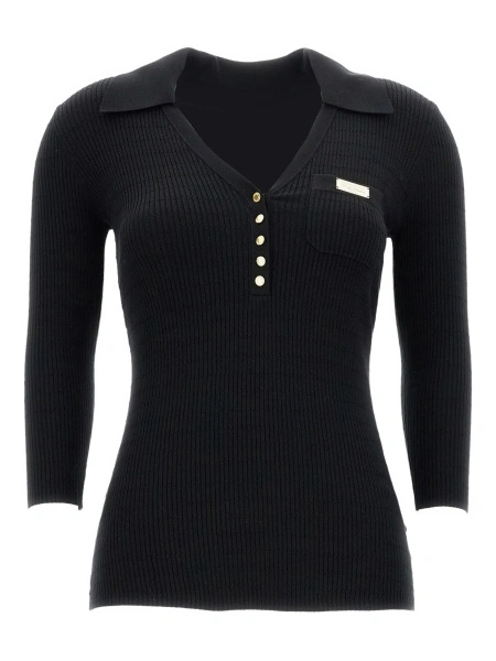 Pulover tricotat Elisabetta Franchi negru