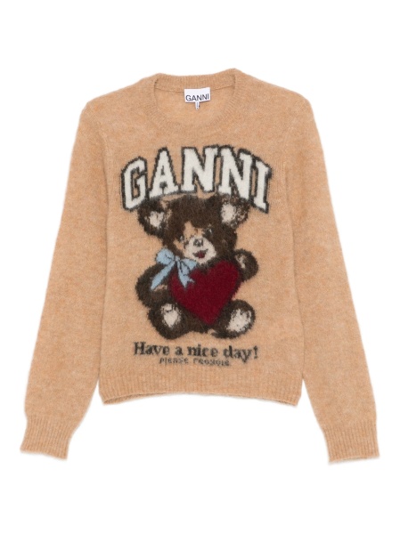 Pulover tricotat Ganni maro
