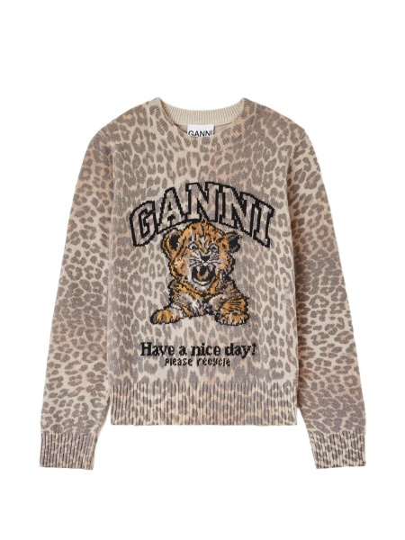 Pulover tricotat Ganni neutru