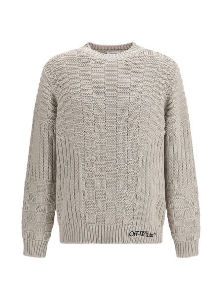 Pulover tricotat Off-White gri