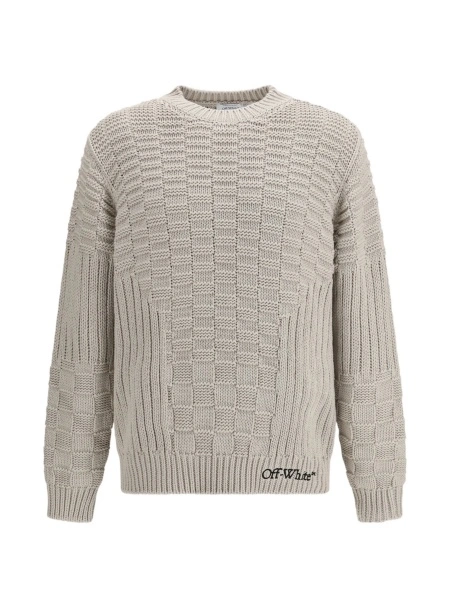 Pulover tricotat Off-White gri