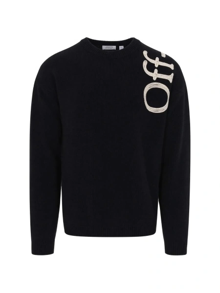 Pulover tricotat Off-White negru