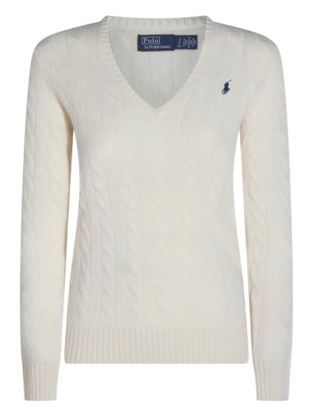 Pulover tricotat Ralph Lauren alb