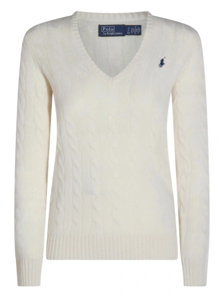 Pulover tricotat Ralph Lauren alb