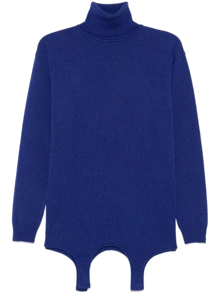 Pulover tricotat Saint Laurent albastru