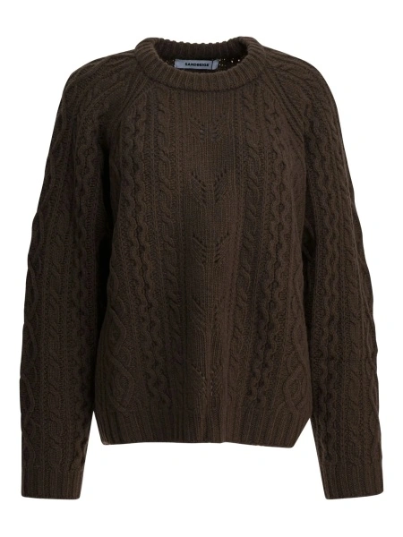 Pulover tricotat Sandbeige maro