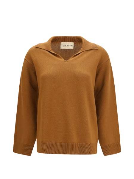 Pulover tricotat Valentino Garavani neutru