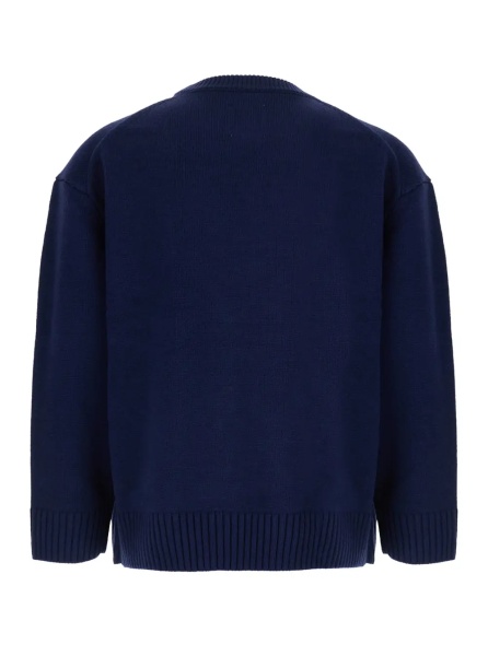 Pulover Wildlife Knit Sweater with round neck and long sleeves in Acrylic and Wool Blue Unisex