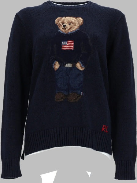 Pulovere Maglia "Bear" In Cotone E Lino