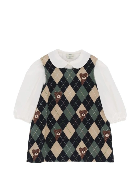 Rochie casual Fendi alba din polyester