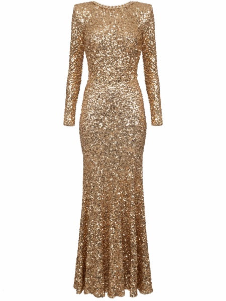 Rochie de seara Elisabetta Franchi aurie din polyester si elastan
