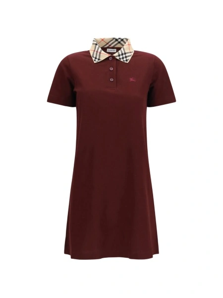 Rochie de zi Burberry rosie din bumbac
