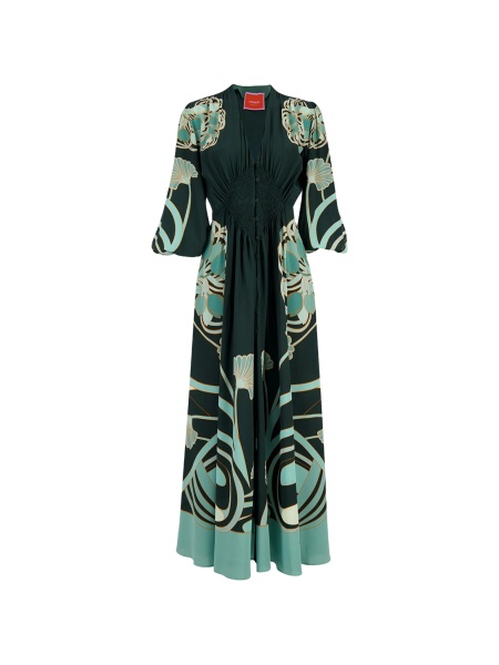 Rochie de zi La DoubleJ verde din matase