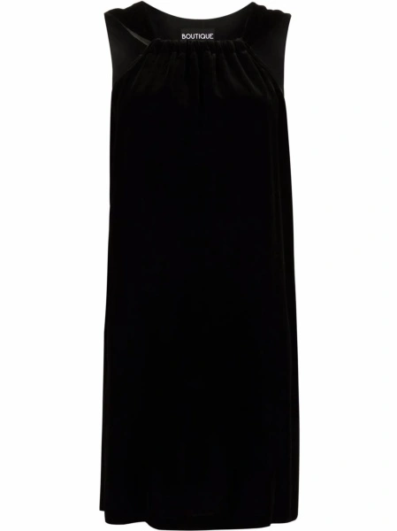 Rochie de zi LOVE Moschino neagra din matase si vascoza