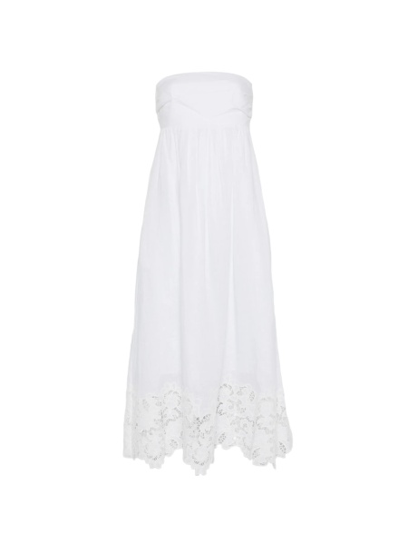 Rochie de zi MaxMara Studio alba din in si polyester