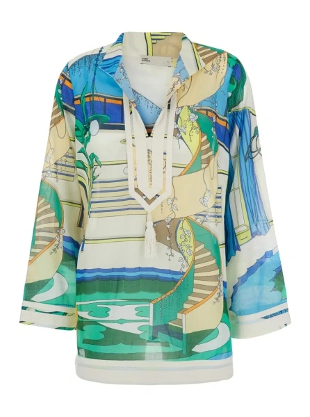 Rochie Tory Burch albastra din bumbac