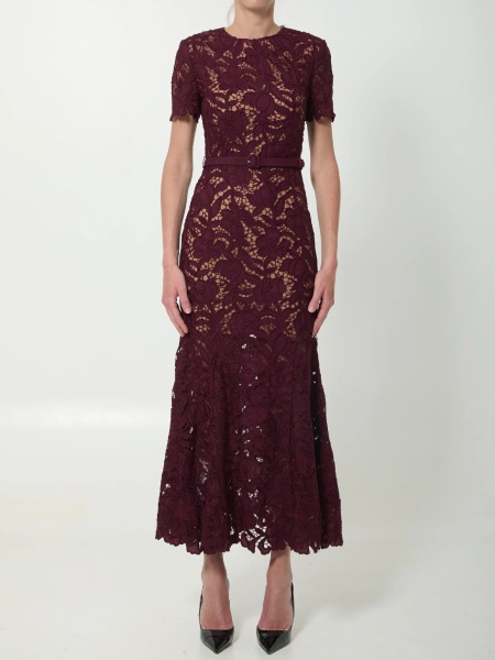 Rochii Burgundy Lace Midi Dress
