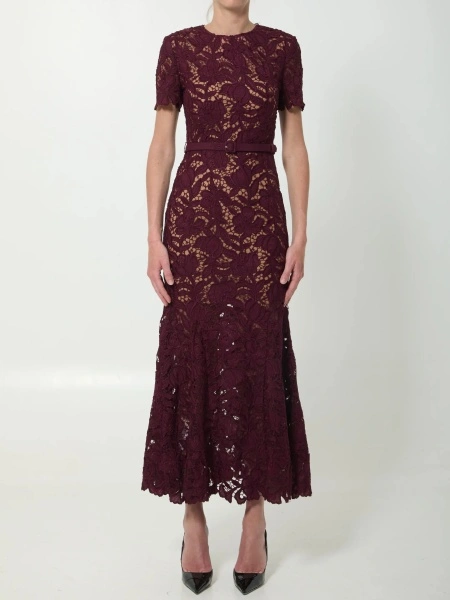 Rochii Burgundy Lace Midi Dress