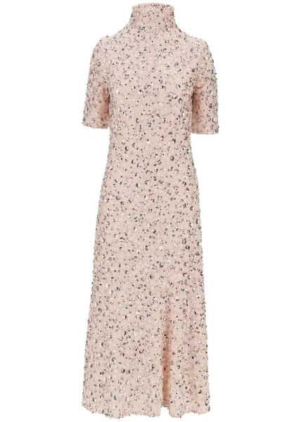 Rochii Floral sequins embroidery midi dress