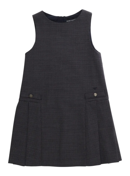 Rochii grey Dress with round neck and striped motif in fabric Girl
