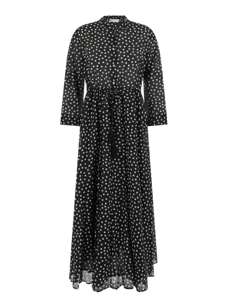 Rochii Long dress with print made of black cotton and silk for women