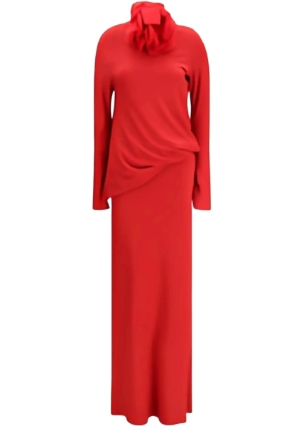 Rochii Long open-back Dress with high neck