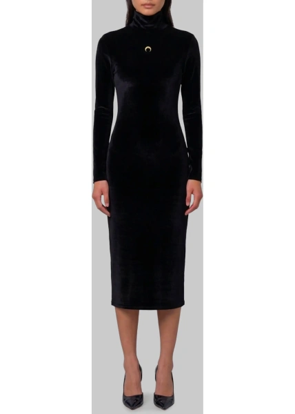 Rochii Moon Logo Velvet Fleece Midi Dress