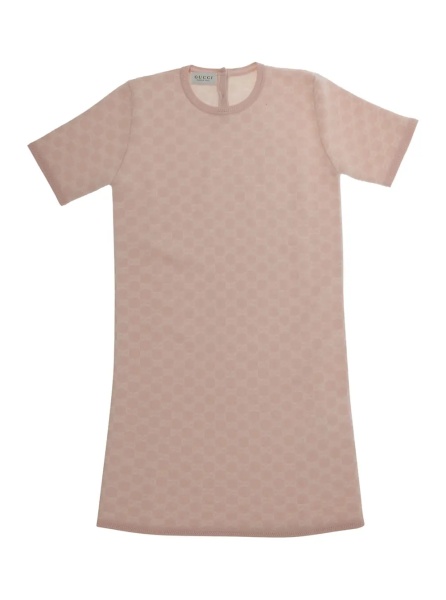 Rochii pink Dress with all-over GG motif in wool for Girl