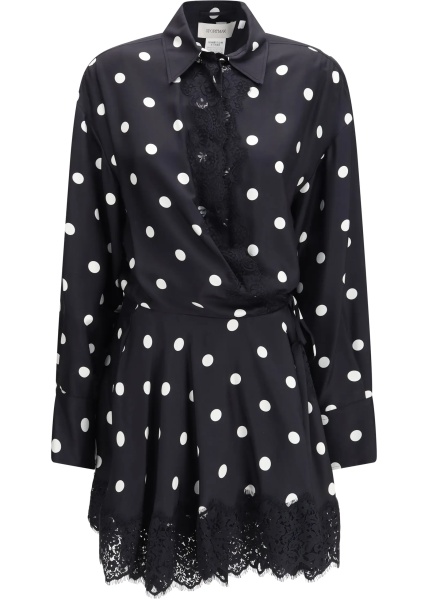 Rochii Polka dot lace Dress with drawstring