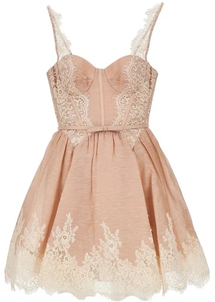 Rochii 'Valiant' lace trim organdy mini dress