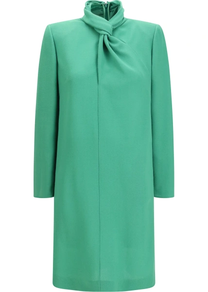 Rochii Wool Dress with knotted neck