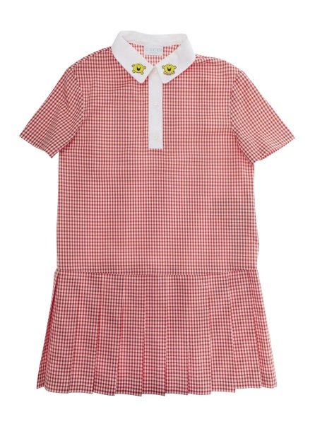 Rochii Woven Dress-Skirt Red with Elegant Details in Cotton for Women