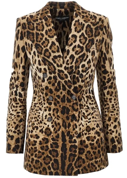 Sacou Double-breasted jacket with animal print