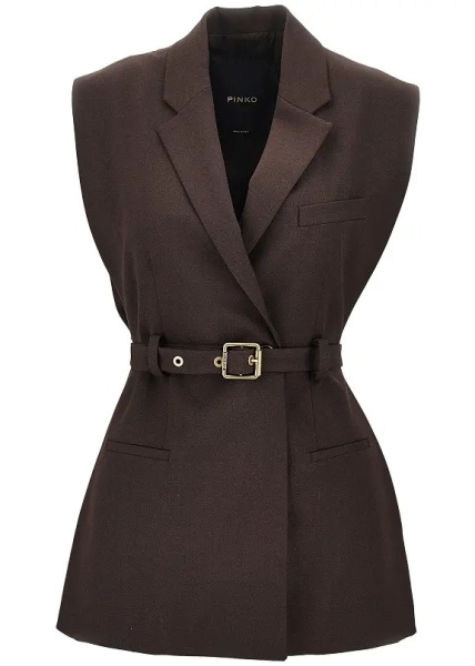 Sacou Gabardine vest with belt