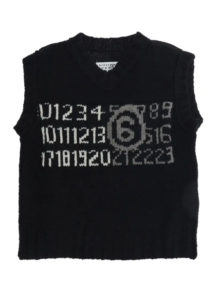 Sacou MM6 MAISON MARGIELA KIDS negru din lana si nylon