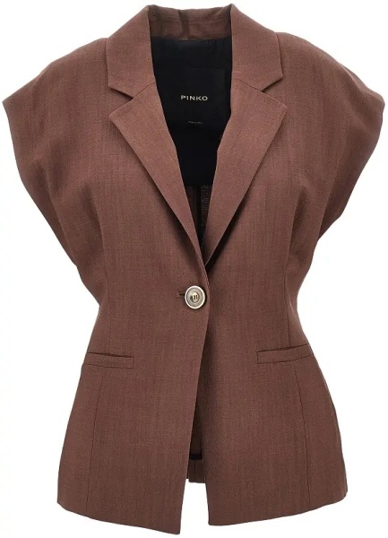 Sacou Panama fabric sleeveless jacket