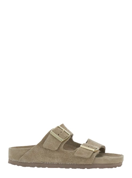 Sandale 'Arizona' Beige Sandals with Strap Closure and Rounded Toe in Suede for Women