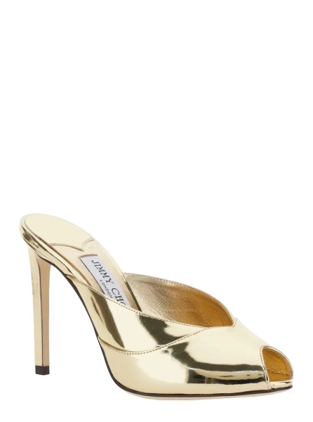 Sandale 'Brigitte' Metallic Mule with heart neckline and front opening in leather women
