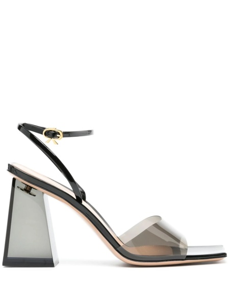 Sandale Gianvito Rossi negre din plexiglass si piele