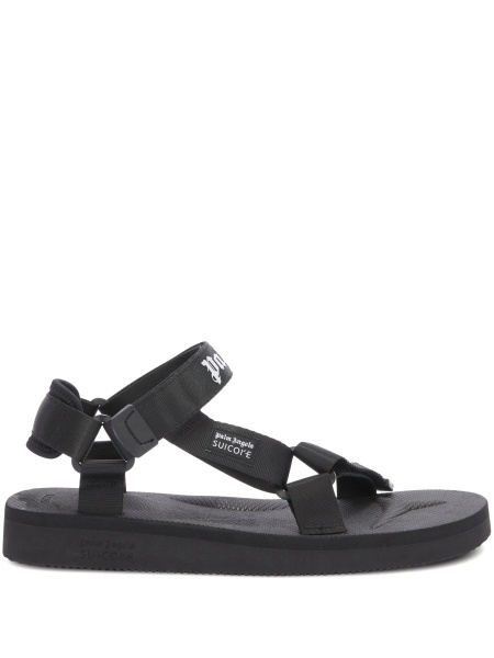 Sandale Palm Angels negre din polyester si poliamida