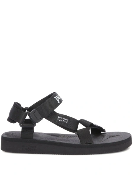 Sandale Palm Angels negre din polyester si poliamida