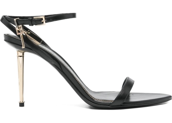 Sandale Shiny leather padlock pointy naked Sandal