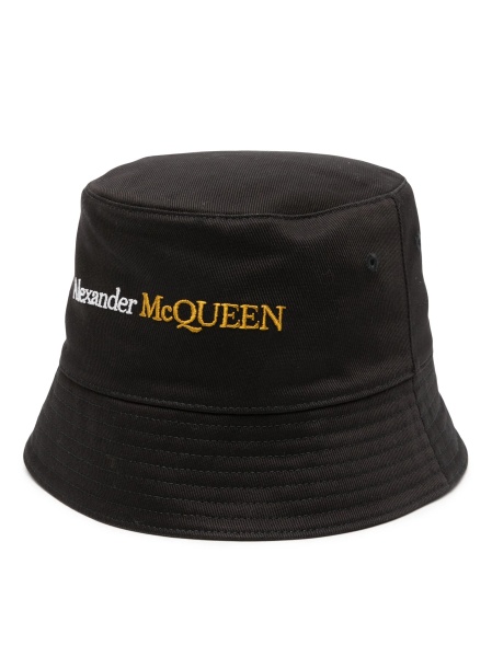 Sapca Alexander McQueen neagra din bumbac si vascoza