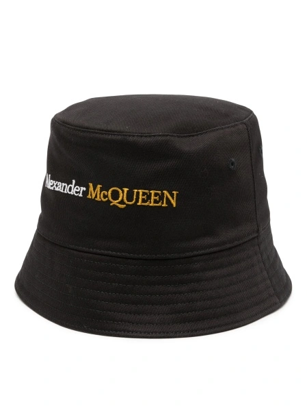 Sapca Alexander McQueen neagra din bumbac si vascoza