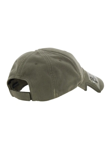 Sapca Green Baseball Cap with Maxi Logo Lettering on the Front in Cotton Man
